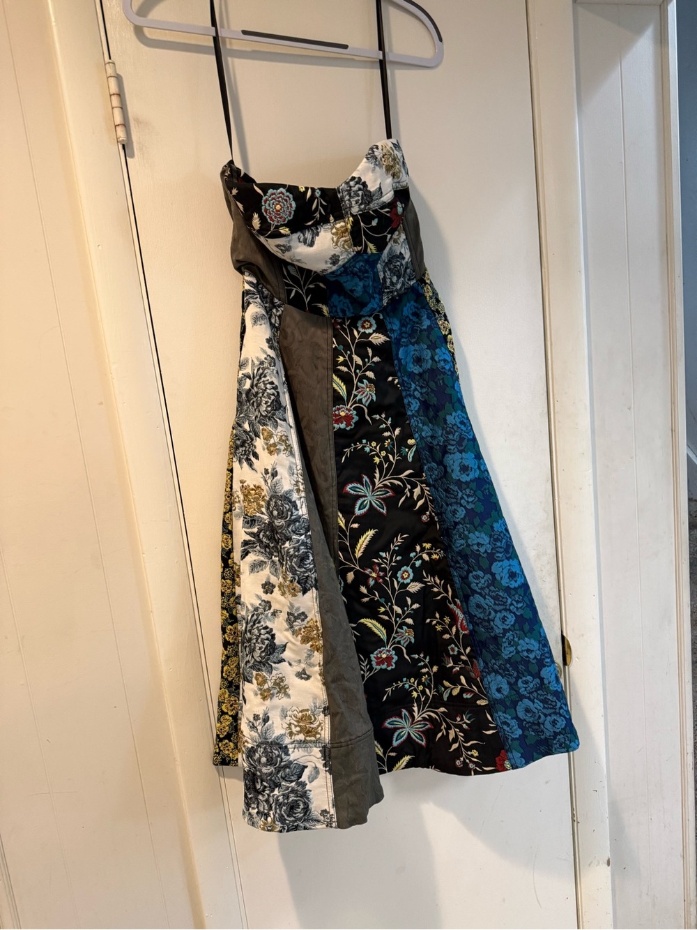 Anthropologie Patchwork Floral Panel Midi Dress in Black, Blue, Olive 10 new